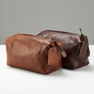 Personalised Genuine Leather Washbag | birthday gift | handmade | gift for men