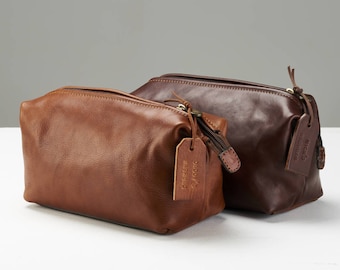 Personalised Genuine Leather Washbag | birthday gift | handmade | gift for men