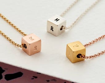 Personalised Cube Necklace | birthday gift | handmade | gift for women | Summer jewellery