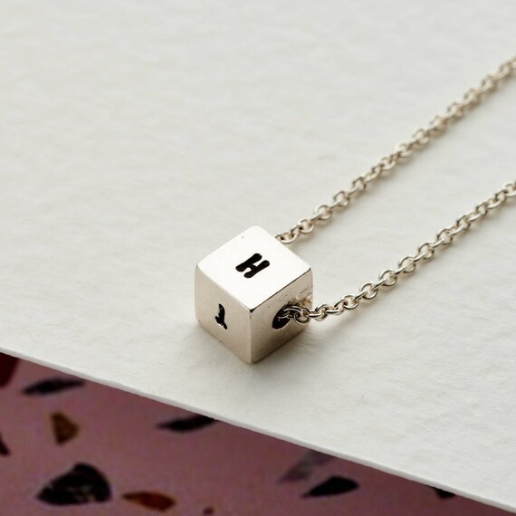 Personalised cube necklace deals