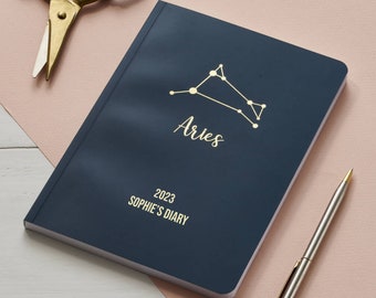 Personalised Zodiac 2023 Diary | Week View Slim A5 Diary