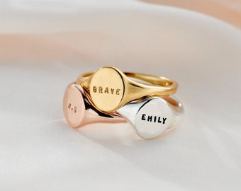 Personalised Name Signet Ring  | birthday gift | handmade | gift for women