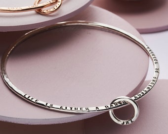 Personalised Mini Circle Bangle   | birthday gift | handmade | gift for women