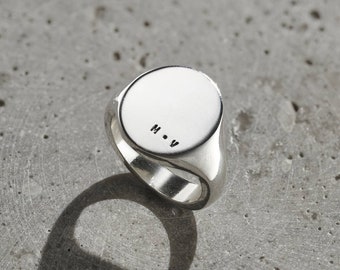 Men’s Chunky Oval Initial Signet Ring | perfect birthday gift | handmade | gift for men