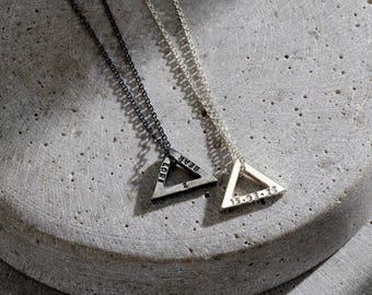 Men’s Personalised Mini Open Triangle Necklace