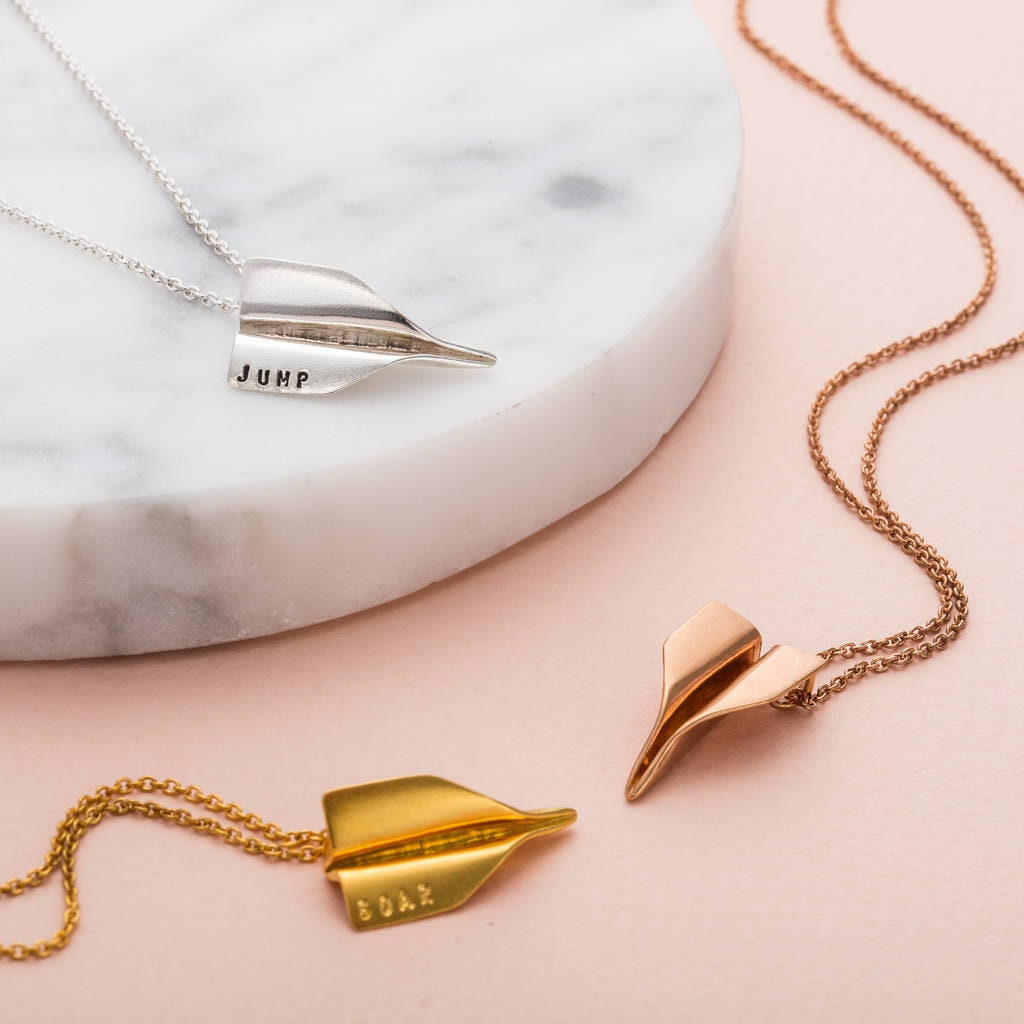 Gold Plated Paper Plane Necklace