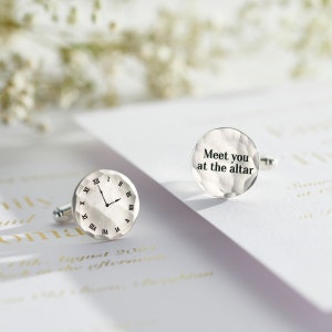 Personalised Wedding Special Time Cufflinks birthday gift handmade gift from wife Perfect gift for groom image 1