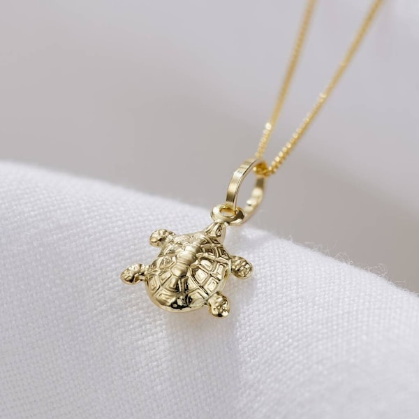 9ct Gold Turtle Pendant Necklace | birthday gift | handmade | gift for women