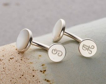 Personalised Mother Of Pearl Cufflinks | birthday gift | handmade | gift from wife | Perfect gift for groom