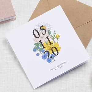 Biglietto floreale personalizzato per data speciale / biglietto per la festa della mamma / regalo di compleanno / fatto a mano / regalo per le donne