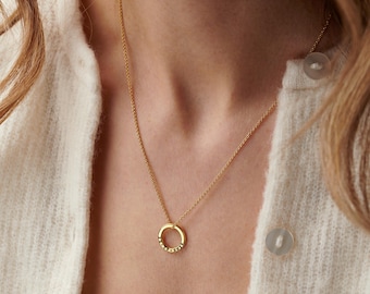 Personalized Sterling Silver Mini Message Necklace: Handmade Circle Charm