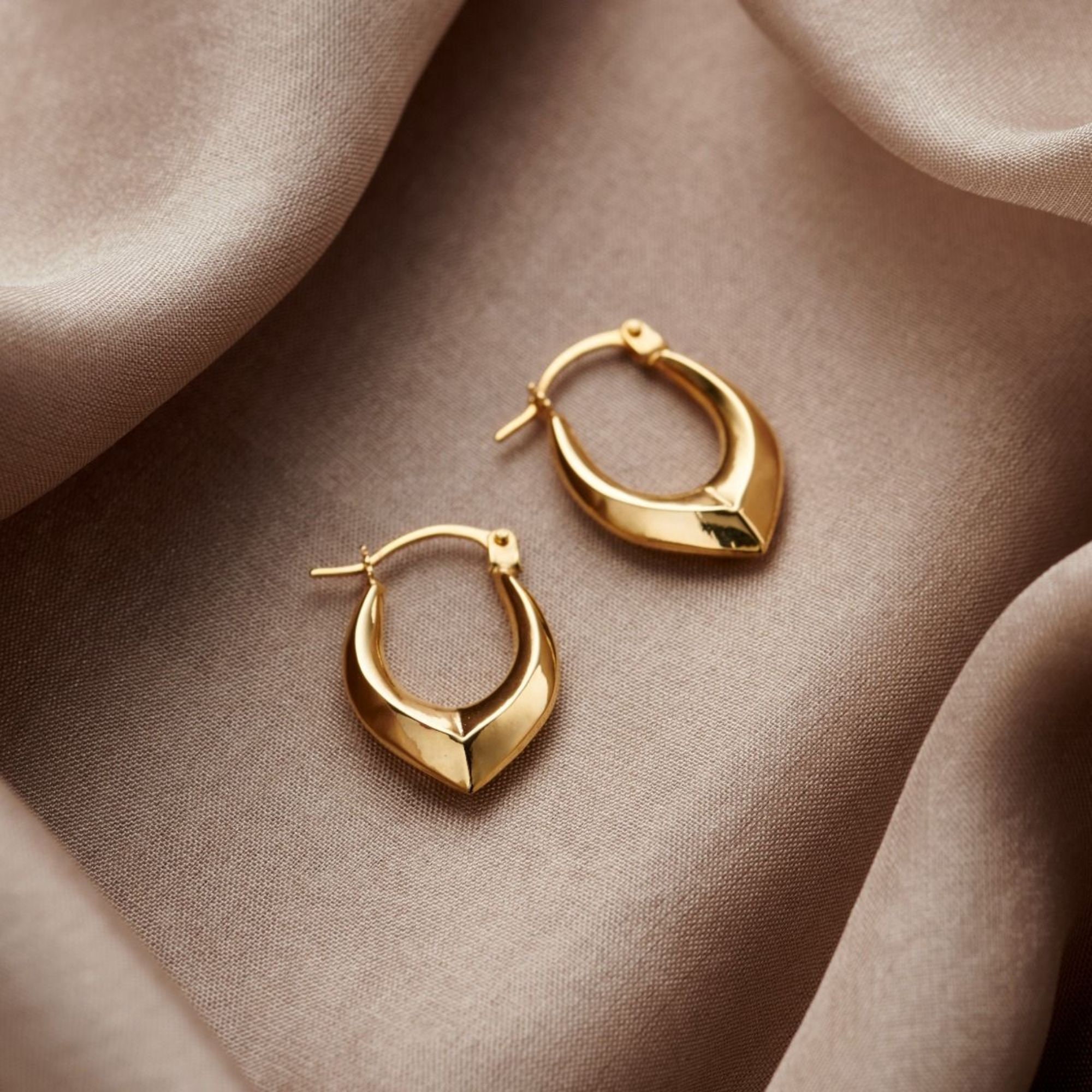 Orecchini A Cerchio Oro 9kt Zingaro Piccoli Sfera Punta 25mm Donna