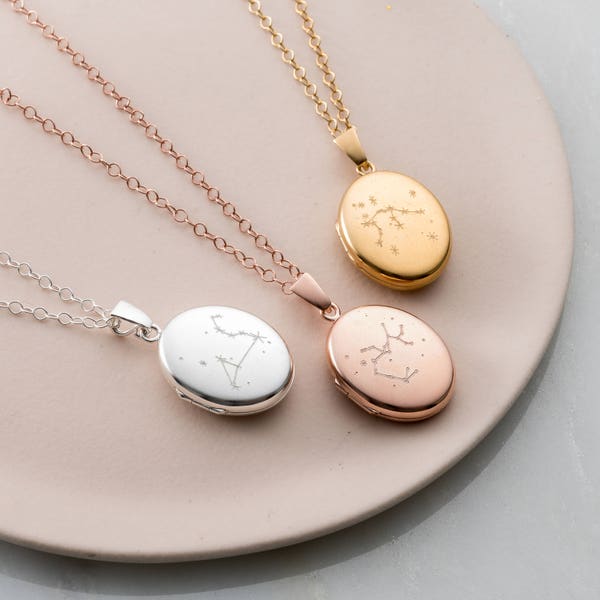 Personalised Zodiac Constellation Locket Necklace | birthday gift | handmade | gift for women