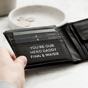 Personalised Message Leather Popper Wallet Cash and Coin Holder handmade gift for Him image 4