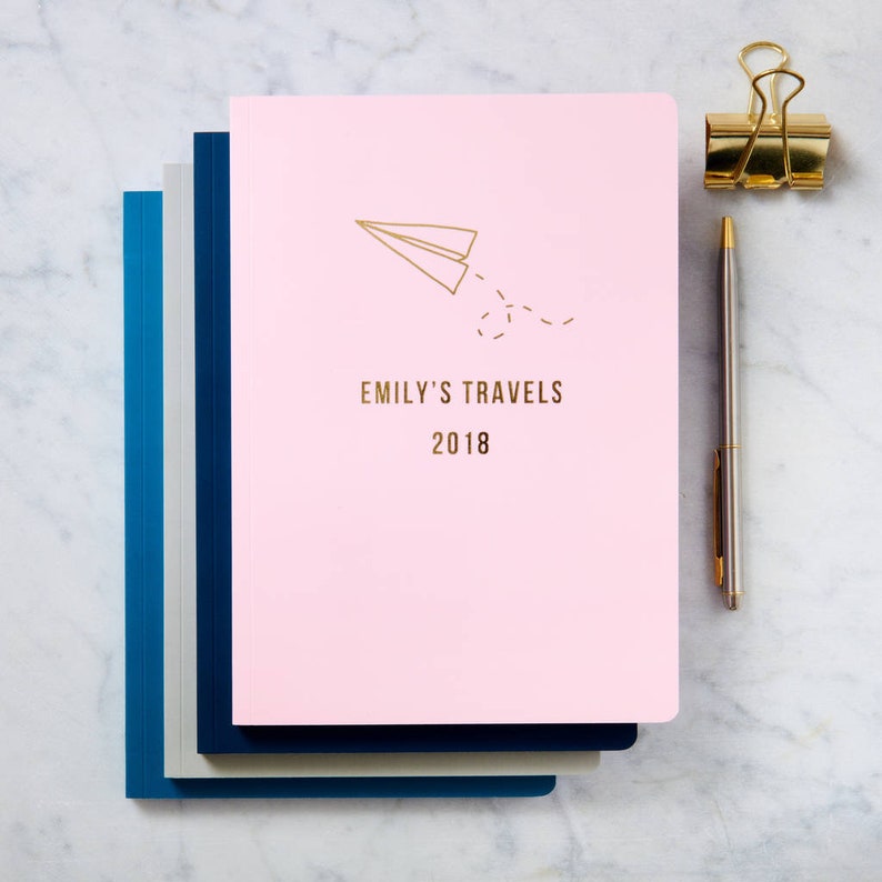 Personalised Gold Foil A5 Travel Notebook image 1