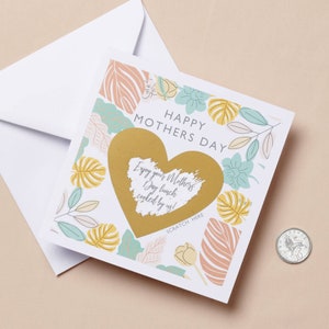 Carte à gratter florale personnalisée pour le cœur de la fête des mères|   | cadeau d’anniversaire parfait | | faits à la main cadeau pour les femmes