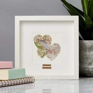 Personalisiertes Multi Heart Map Bild | Besonderes Standortgeschenk |  Hochzeitsgeschenk | Geschenk für die Familie