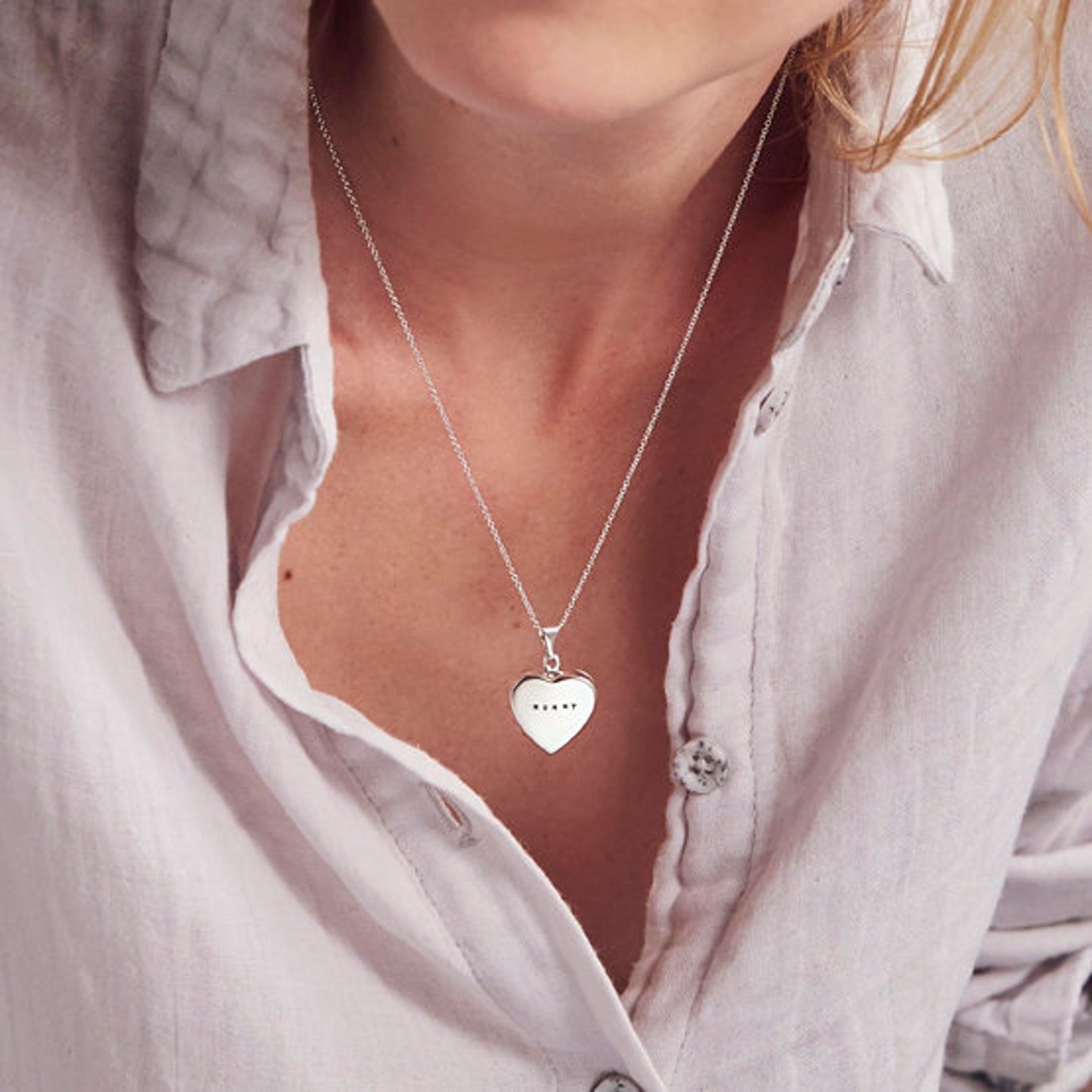 Personalised Heart Locket Necklace Etsy