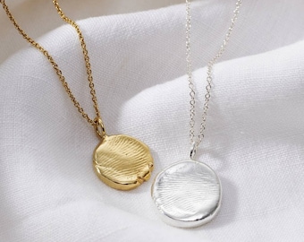 Fingerprint Charm Necklace Kit | Sterling Silver Fingerprint Necklace | New mother Necklace