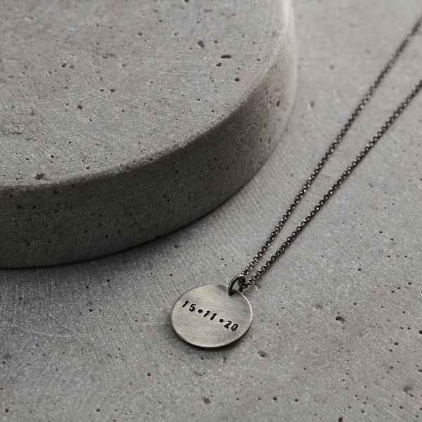 Gepersonaliseerde schijfketting voor heren | verjaardagscadeau | handgemaakt | cadeau voor mannen