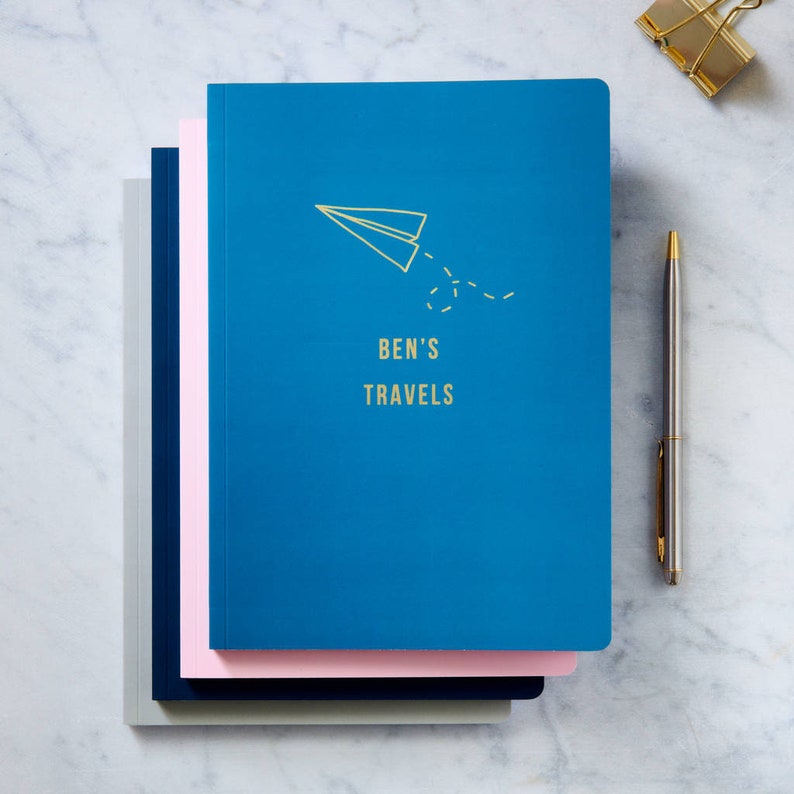 Personalised Gold Foil A5 Travel Notebook image 3