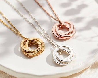 Personalised Mini Russian Ring Wabi-Sabi Necklace  | birthday gift | handmade | gift for women