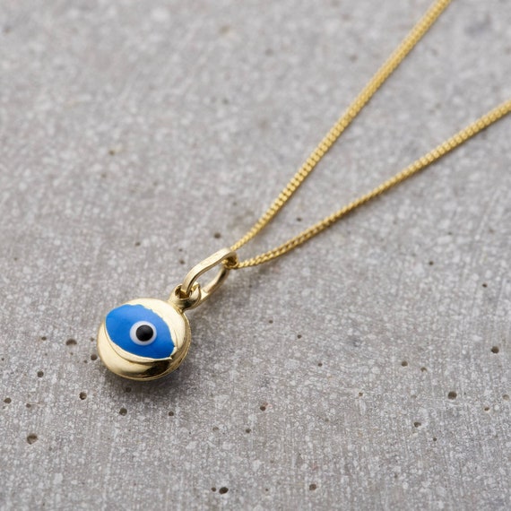 9ct gold evil eye pendant best sale