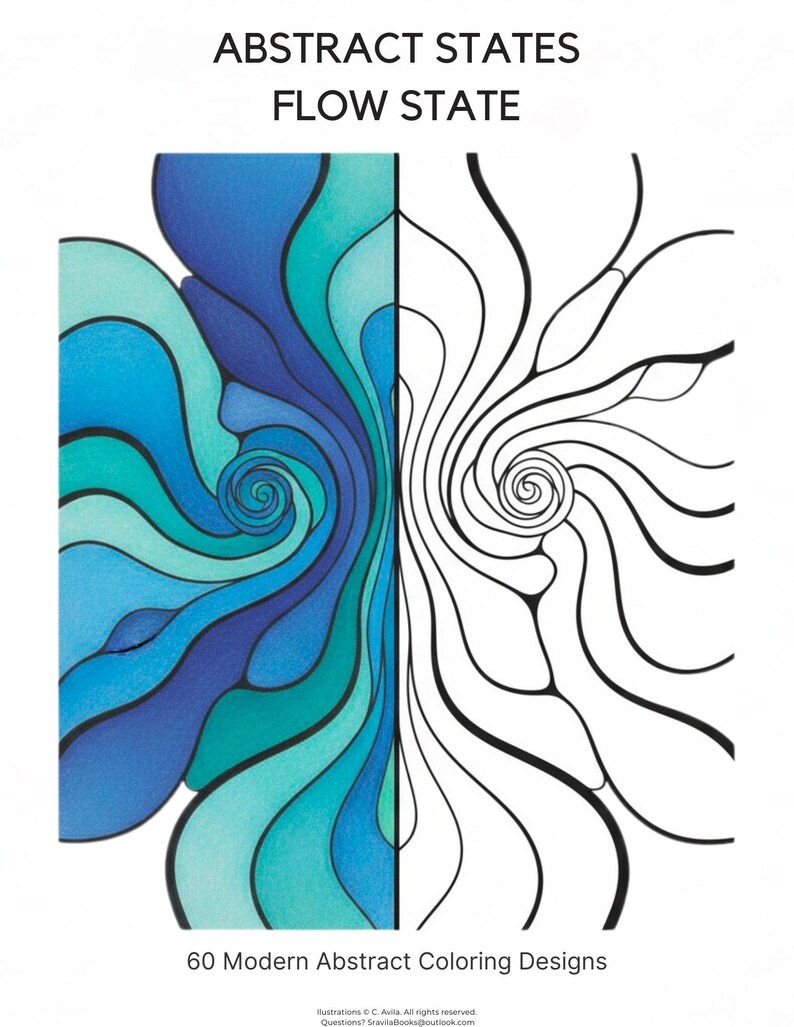 Abstract Coloring Book • Modern Flow State Art Designs for Adults ...