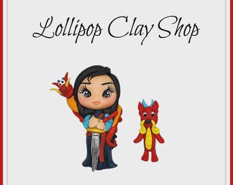 Warrior Princess Clay Doll- Clays for bows- Clay Bow Center clay doll, clay dolls, bow centerpieces, clay center for bows, bow center
