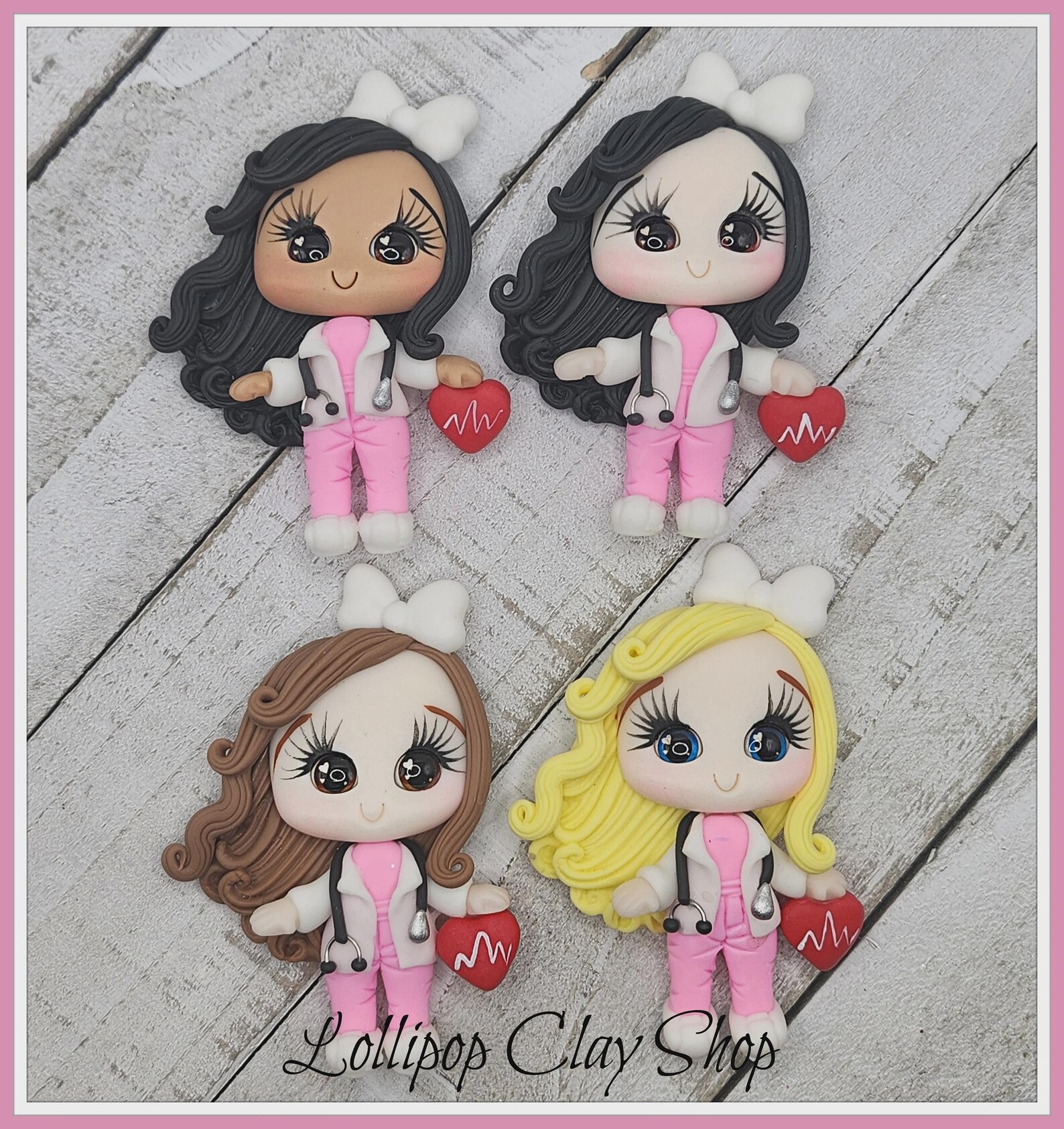 Nurse Clays, Doctor Clay Dolls for Bows-polymer Clay Bow Center Clay ...