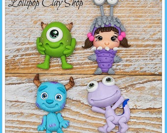 Monster Clays for bows-Polymer Clay Bow Center clay doll, clay dolls, bow centerpieces, clay center for bows, bow center