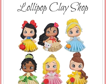 Beauty and the Beast inspired clay - Clays for bows- Clay Bow Center clay doll, clay dolls, bow centerpieces, clay center for bows