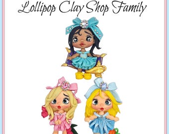 Princess inspired clay dolls - Clays for bows- Clay Bow Center clay doll, clay dolls, bow centerpieces, clay center for bows