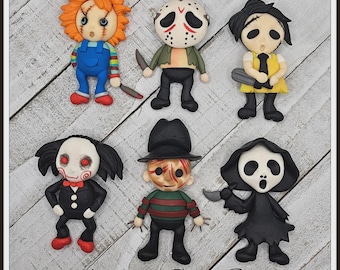 Horror Movie Monster Clay doll Clays for bows-Polymer Clay Bow Center clay doll, clay dolls, bow centerpieces, clay center for bows,