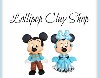Mouse Princess & Prince clay - Clays for bows- clay doll, clay dolls, bow centerpieces, clay center for bows, bow center