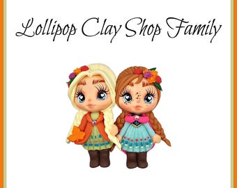 Princess inspired clay dolls - Clays for bows- Clay Bow Center clay doll, clay dolls, bow centerpieces, clay center for bows, bow center