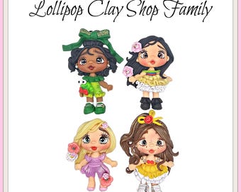 Princess inspired clay dolls - Clays for bows- Clay Bow Center clay doll, clay dolls, bow centerpieces, clay center for bows