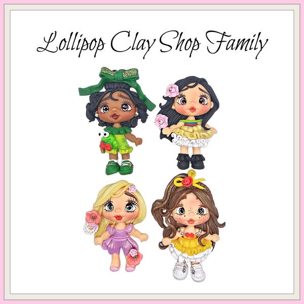 Princess inspired clay dolls - Clays for bows- Clay Bow Center clay doll, clay dolls, bow centerpieces, clay center for bows