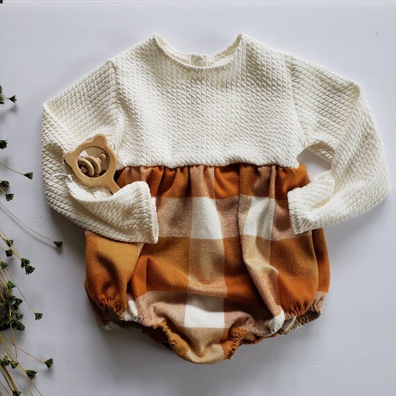burnt orange baby romper