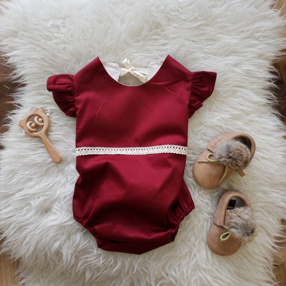 burgundy outfit for baby girl