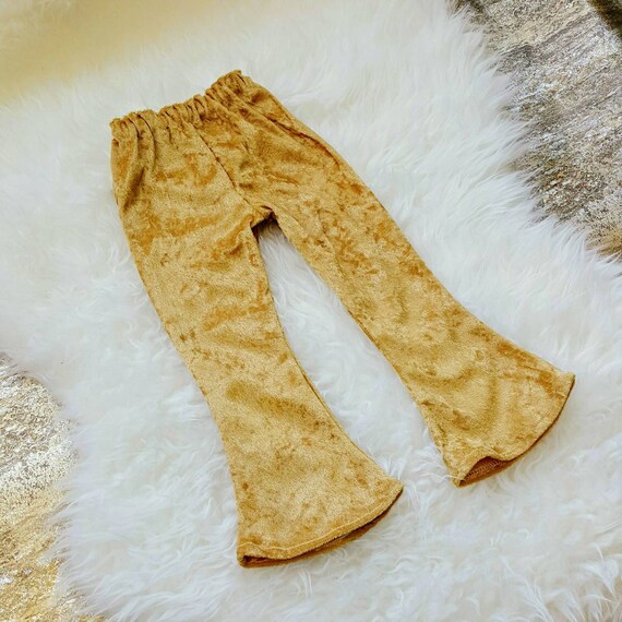 gold velvet bell bottoms