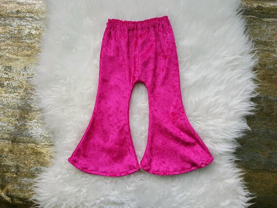 pink velvet bell bottoms