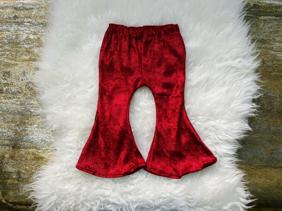 baby velvet bell bottoms
