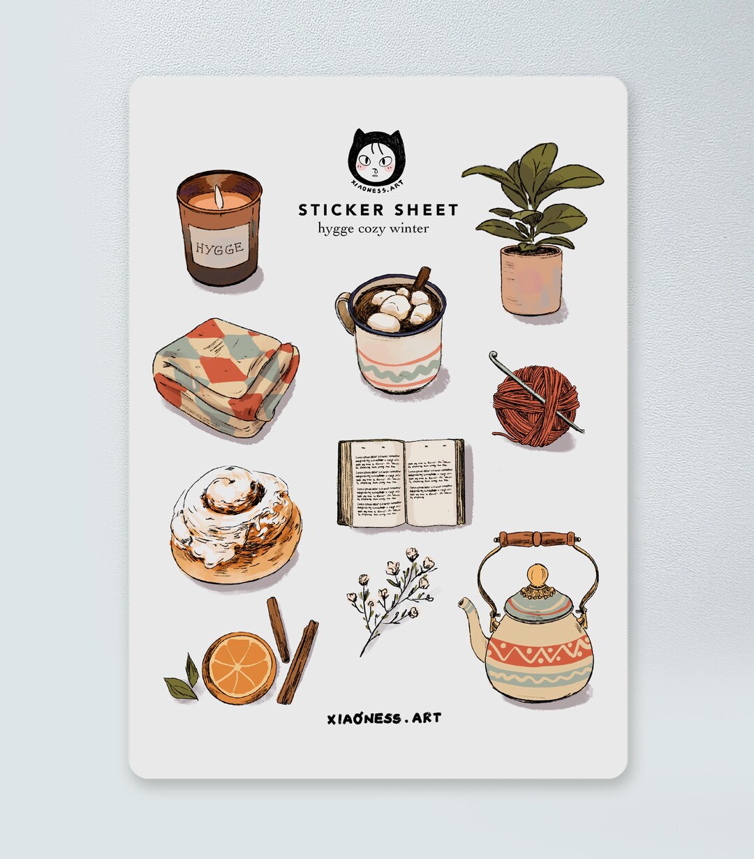 Hygge Sticker Sheet – Cozy Winter Cabin Planner Stickers (A6) - Etsy