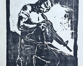 Limited Edition Print 3/25 – “Walking Wounded” (1966) Powerful war art