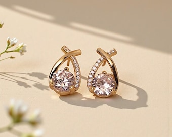 Moissanite  Earrings, Sparkling Earrings, Gold Stud Earrings, Silver Stud Earrings, Bridal Earrings, Gift For Her, Anniversary Gift