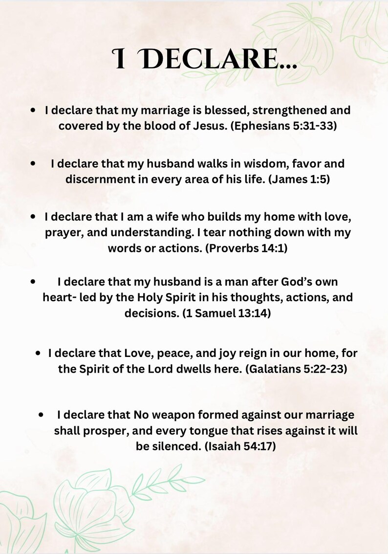 Christian Wife Declarations 2025-2026 - Etsy