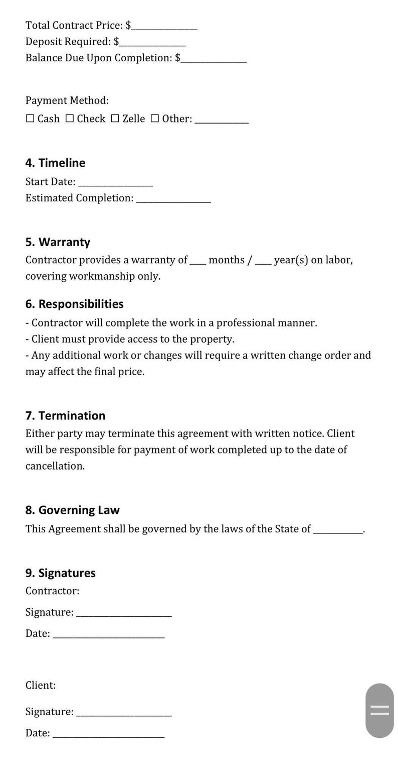 Editable Service Contract Template – Contractor Agreement | Word + PDF ...