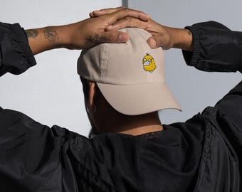 Embroidered Confused Duck Dad Hat | Funny Retro Animal Cap
