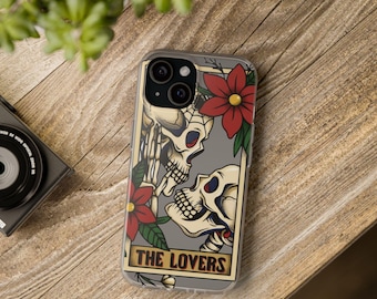The Lovers Tarot Card Phone Case Traditional Flash Tattoo Style